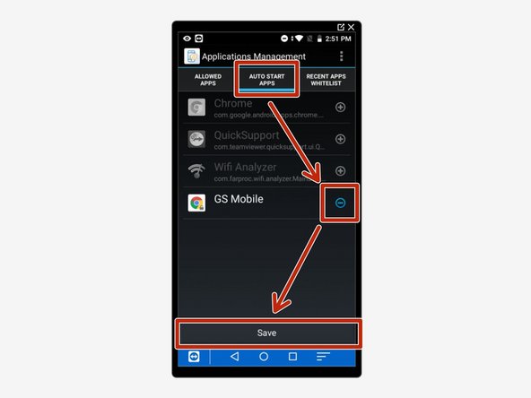 Hit "Auto Start Apps"