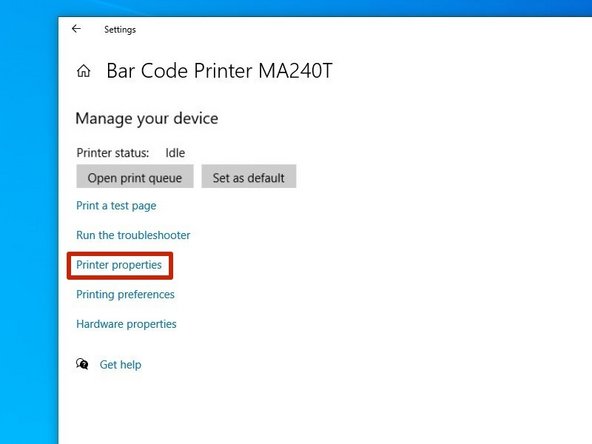 Select the printer you just installed, and click &quot;Manage.&quot;