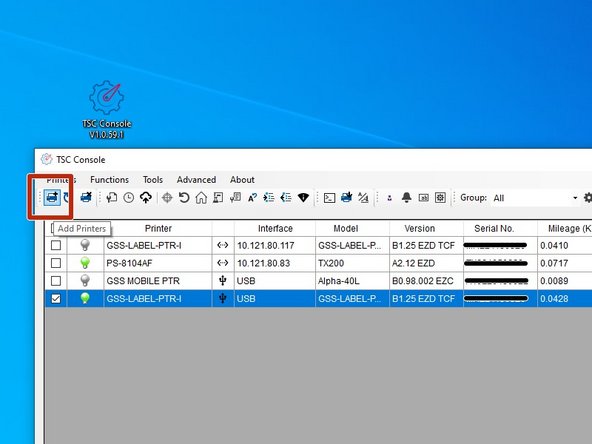 Launch the GSS Certified Printer Tool software.