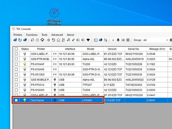 Double click the printer name to open up the Printer Configuration Menu.