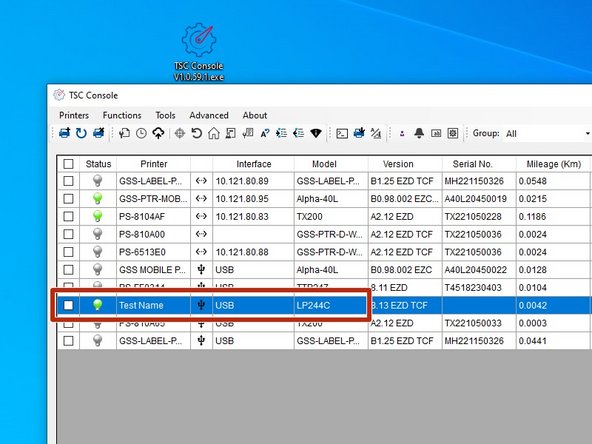 Double click the printer name, to open up the Printer Configuration Menu.