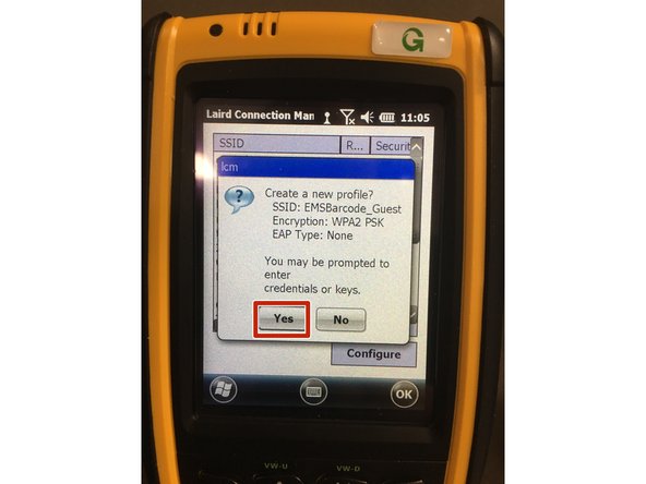 You'll be prompted to create a new profile. Select &quot;Yes&quot; to continue.