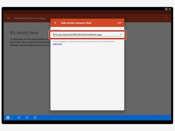 Insert your URL provided to you by GSS
