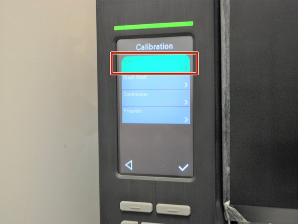 On the printer screen, select "Calibrate," and then "GAP."