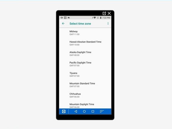Scroll to find and select your time zone.