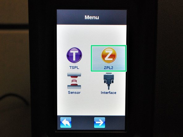 Choose the &quot;ZPL2&quot; option.