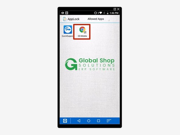 Tap on the shortcut to make sure it works. It should look like the example screenshot, and you should be able to open the Company Code dropdown.