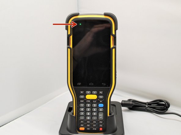 The LED on the RK95 Mobile Computer while in the main charging station indicates the status of the Mobile Computer.