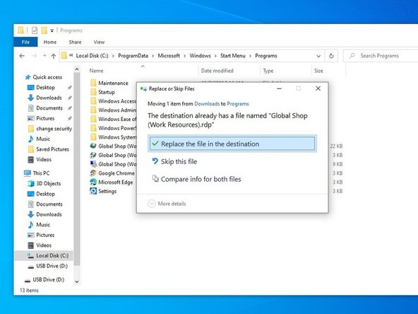 Rename the file to &quot;Global Shop (Work Resources).