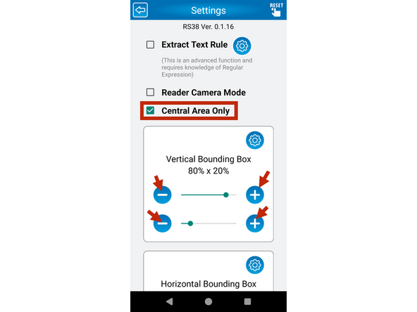 Use the plus and minus buttons to adjust the settings to match the reference. These can be changed later, but this configuration works best for most users.