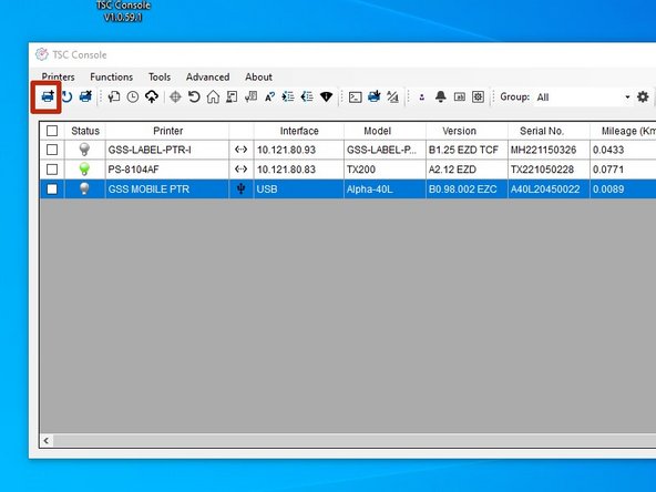 Now that the USB-B is connected and the Printer has power, you will be able to connect to the printer in the GSS Certified Printer Tool. Ensure you open this program on the same device the printer is connected to via USB.