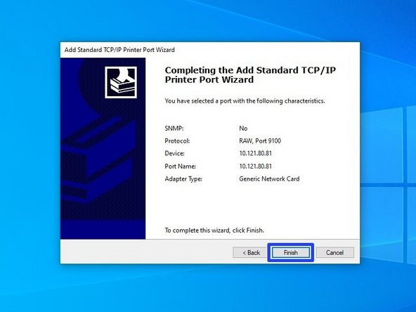 Review the selections, then hit "Finish."