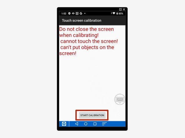 Select &quot;Start Calibration&quot; at the bottom.