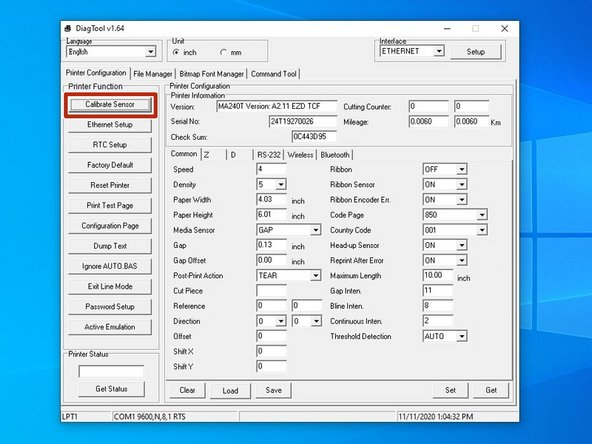 Once you have the printer selected, we'll calibrate it to make sure the settings are correct.