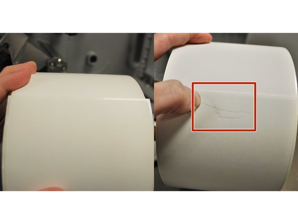 Scrape your thumbnail along your labels.