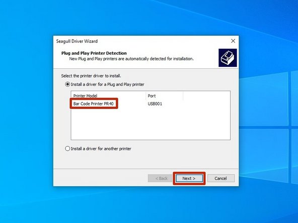 If you did not connect the printer prior to installation, close the program, connect the printer, and re run the program from the location where you saved it to restart the process.