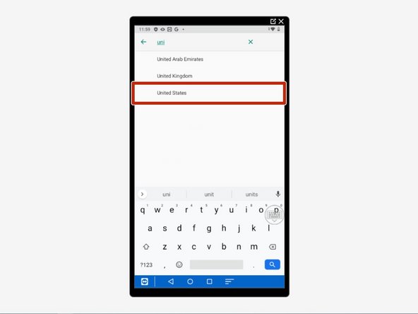Type in and select your region.