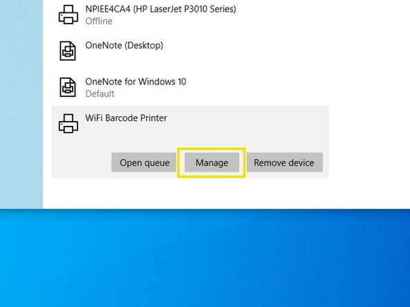 Open the Printers &amp; Scanners menu. Click on the printer we just installed a port for.