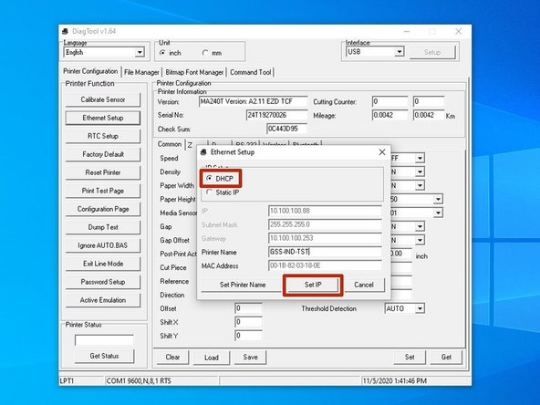 Under "IP Setup," change it from "DHCP" to "Static IP."