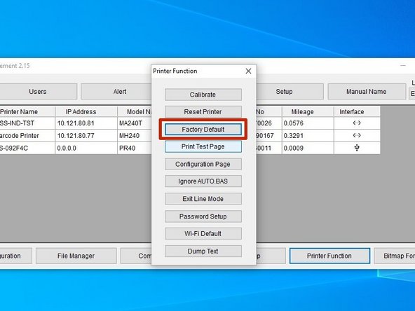 Select &quot;Printer Functions&quot; at the bottom right.