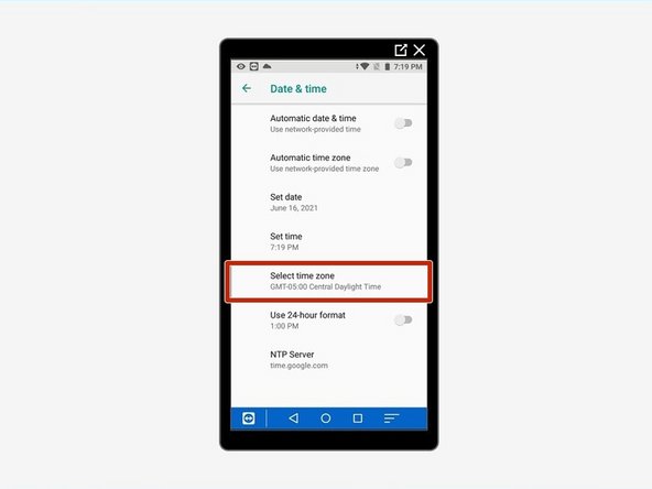 Select "Select Time Zone."