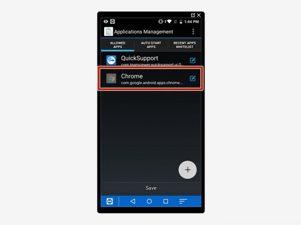 Tap on Chrome - it should now be slightly greyed-out.