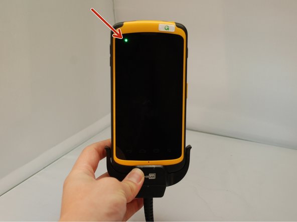 Red, solid: Charging in progress