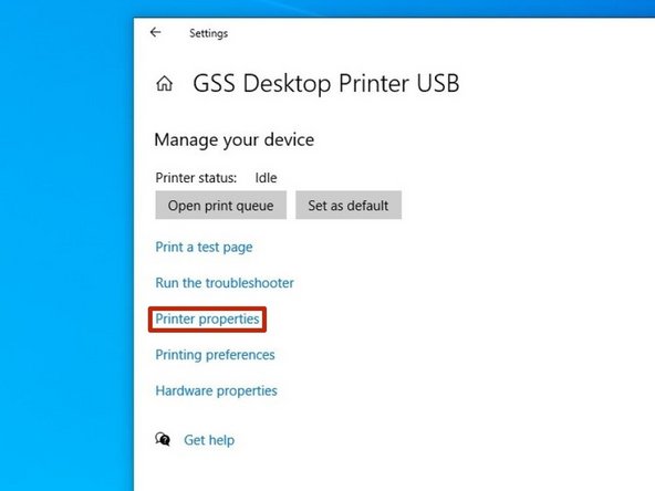 Select &quot;Printer Properties.&quot;