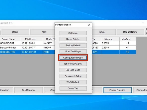 Choose the option &quot;Configuration Page.&quot;