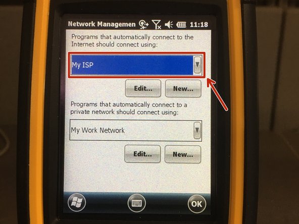 In the &quot;Network Management&quot; menu, choose the drop down and choose &quot;My Work Network&quot;.