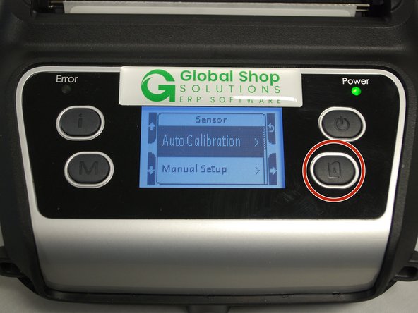 Press the Feed button to start the Auto Calibration.