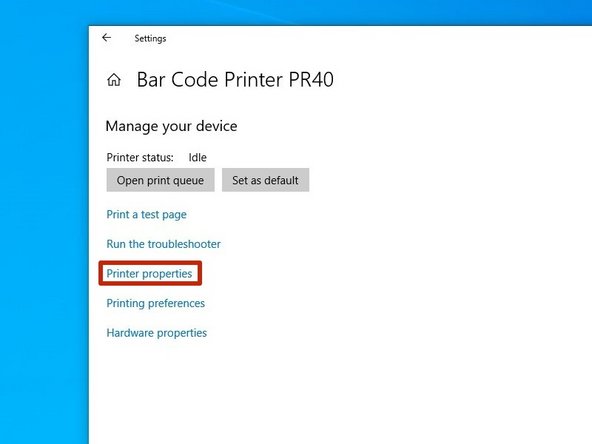 Click on the printer you set up in the previous guides.