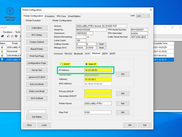 Refer to Steps 1 &amp; 2 on how to get to the 'Ethernet' options if necessary.