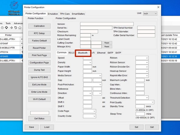 Double click the printer name, 'PS-810A00,' to open up the Printer Configuration Menu.