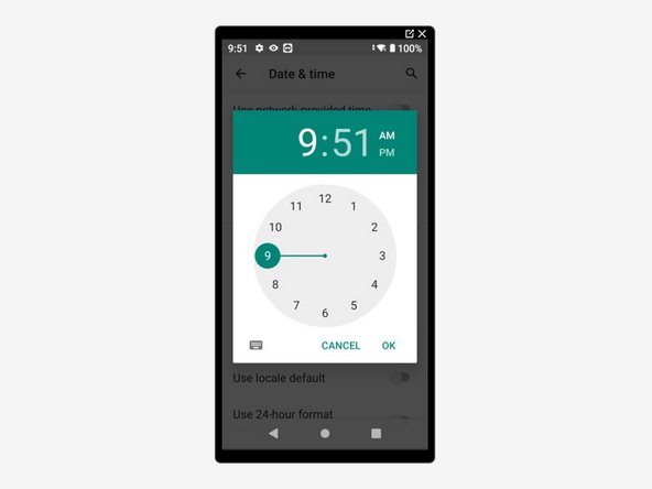Choose the correct hour for you (9 for me) by tapping on the correct hour.