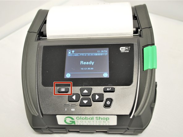 Select the 'Menu' on the home screen of the printer