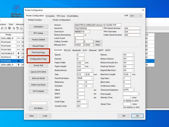 Select the &quot;Print Test Page&quot; option. This will print a test page from the printer.