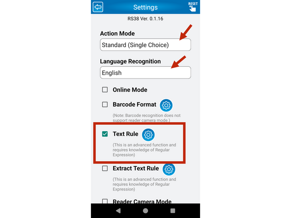 Confirm your settings match those shown in the reference photos.
