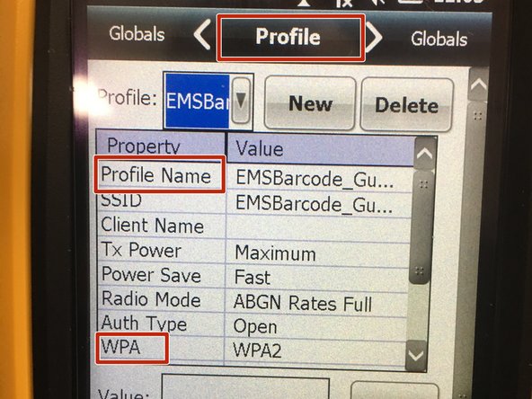 Under the &quot;Profile&quot; menu, you have the ability to change several fields. If you need to, change the Profile Name, WPA, Encryption, and Authentication.