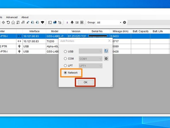 Launch the GSS Certified Printer Tool software.