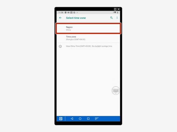 Select &quot;Region.&quot;