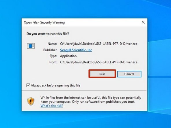 After downloading the driver program, find and right click the program, and choose &quot;Run as Administrator.&quot;
