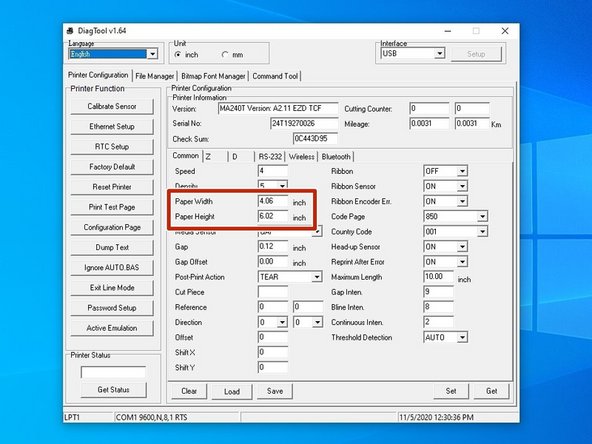 The edge of the label paper is lined up with the edge of the printer, such that printed labels can easily be torn off.
