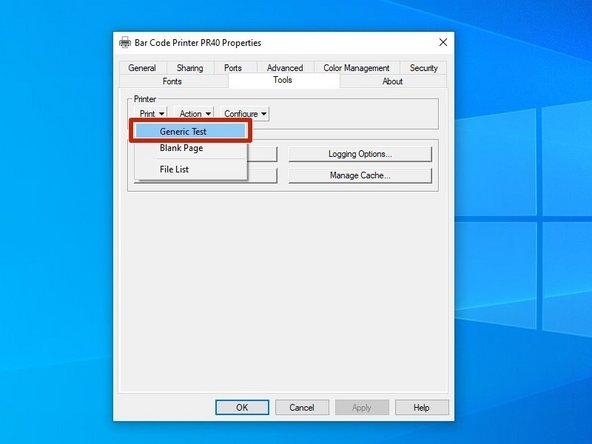 From the drop-down menu, select "Generic Print."