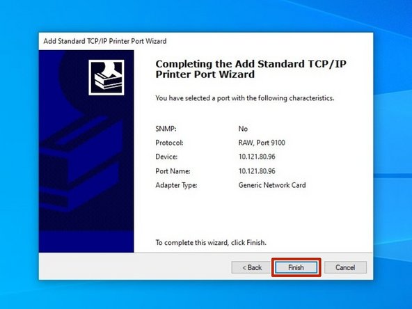 Review the selections, the hit &quot;Finish.&quot;