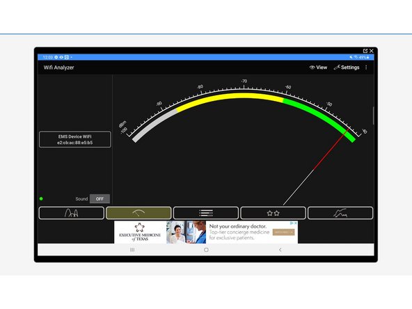 Walk around your workspace to test the connection of the network you are connected to. Pay attention to what the gauge reads.