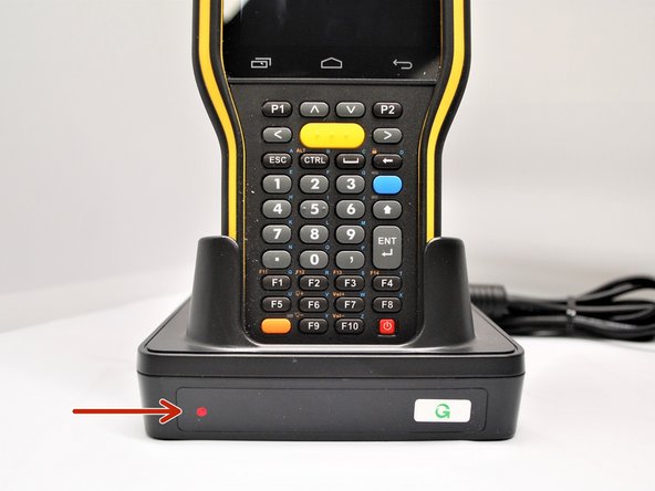 The LED on the Cradle indicates the status of the Spare Battery in the Spare Battery Compartment.