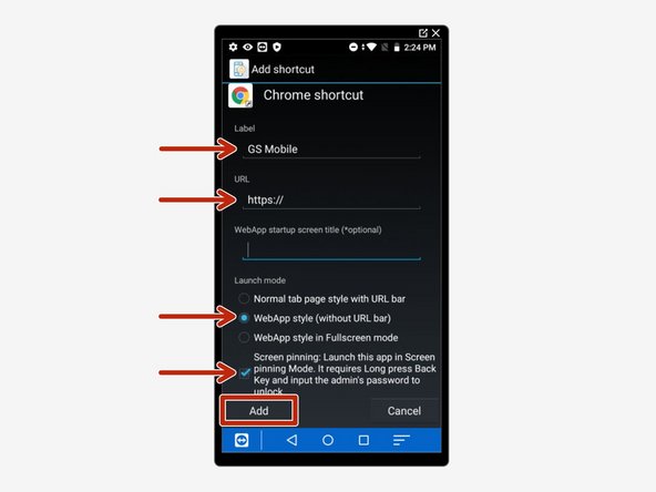 For "Label", put "GS Mobile."