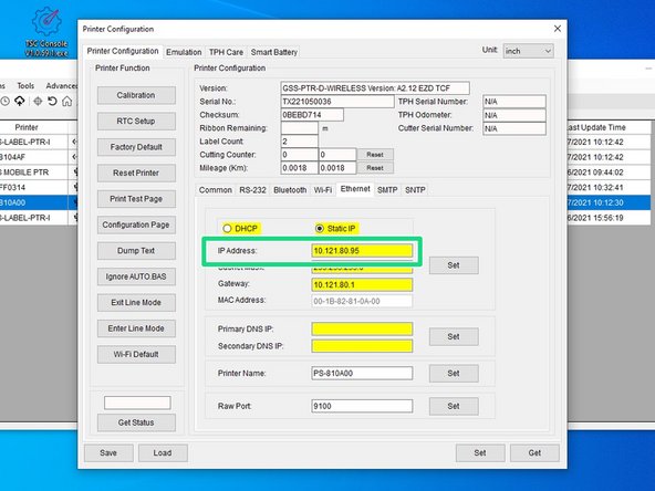 Refer to Steps 1 &amp; 2 on how to get to the 'Ethernet' options if necessary.