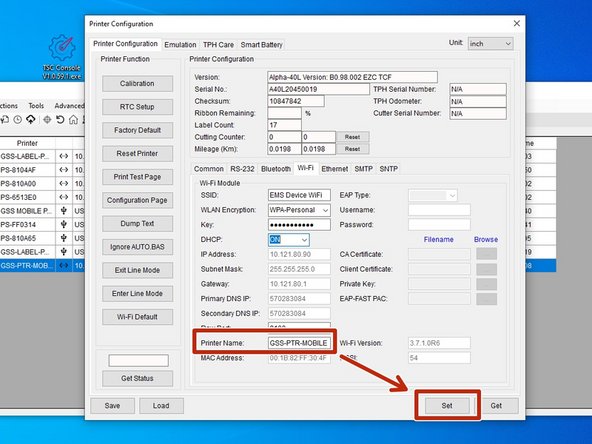 You may change the printer's ethernet name in this menu.